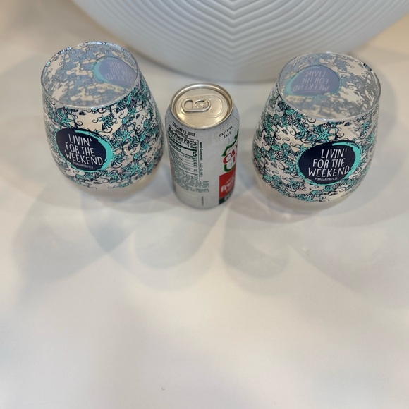 2 HUGE 27 Ounce Margaritaville Turquoise Shell Oversize Stemless Winegla… - Picture 9 of 9